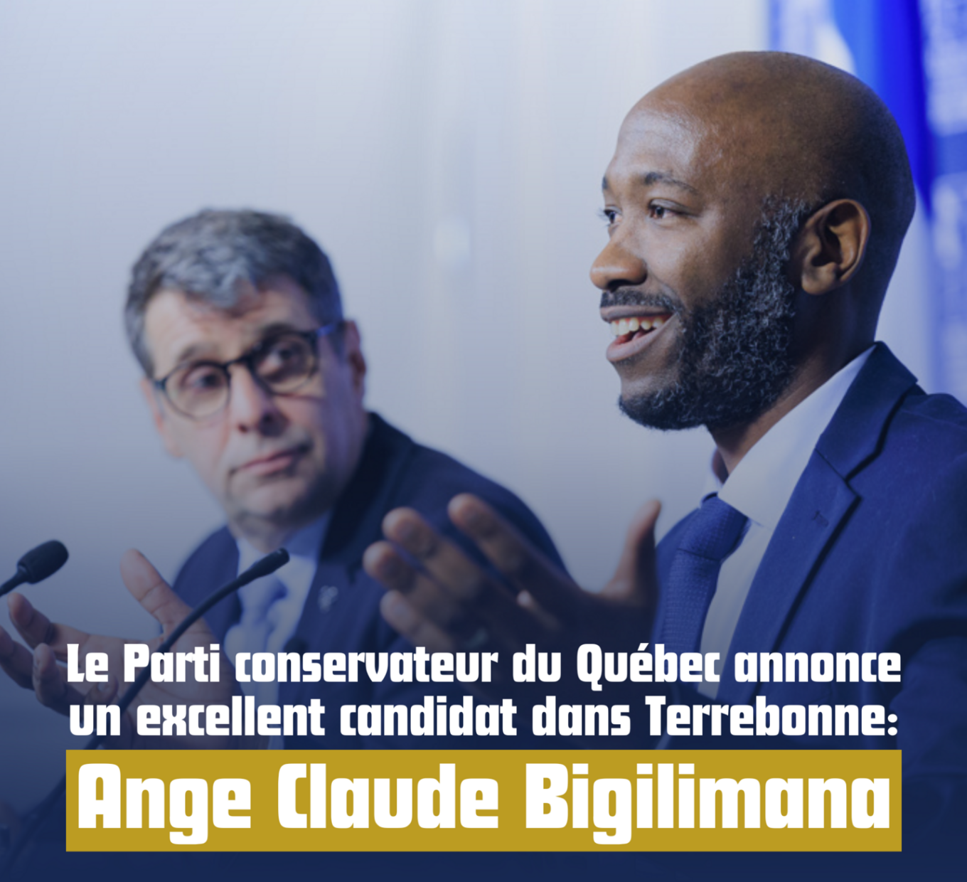 Communiqué image LE PARTI CONSERVATEUR DU QUÉBEC ANNONCE OFFICIELLEMENT LA CANDIDATURE D’ANGE CLAUDE BIGILIMANA DANS TERREBONNE.